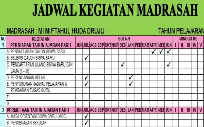 Jadwal Kegiatan Semester Genap Tahun Pelajaran 2020/2021